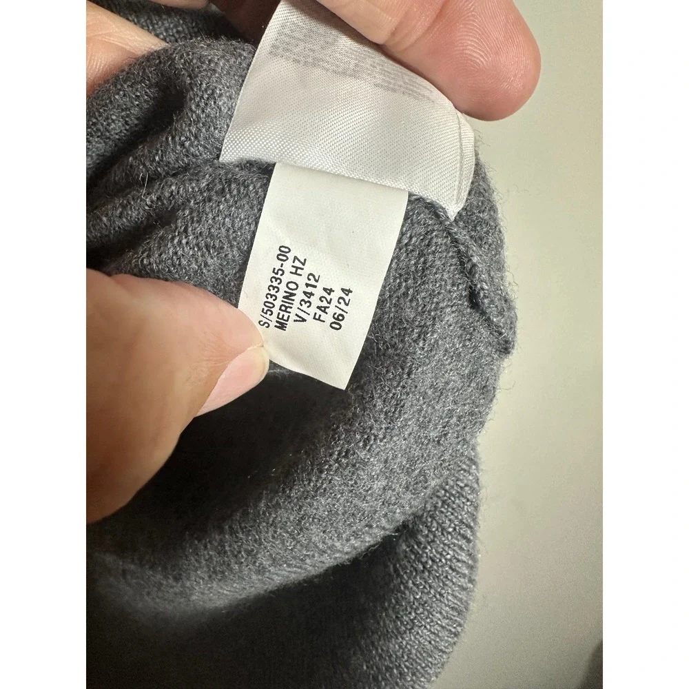 Banana Republic Mens Italian Merino Half-Zip Sweater Gray Wool S/503335-00 L